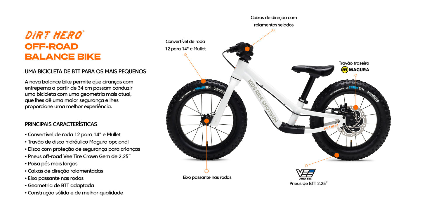 KRS Dirt Hero Balance Bike 12" + Magura Disc Brake