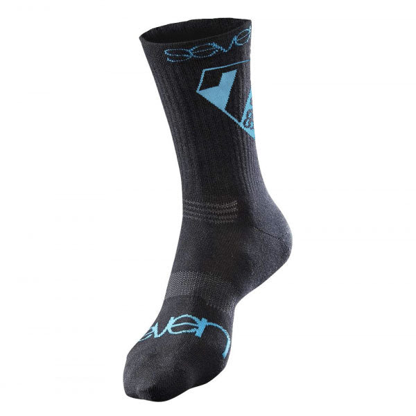 7IDP CREW SOCK BLACK/CYAN